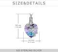 wholesale 925 Sterling Silver Butterfly & Flower Purple Crystal Cremation Jewelry Keepsake Pendant Necklace with Funnel and Fill Kit-0-5