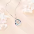 TOUPOP Sterling Silver & Stone Sisters Tree Of Life Palm Necklace-0-4