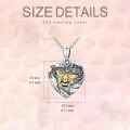 wholesale 925 Sterling Silver Oxidized Photo Locket Necklace w/ Gold Honeybee & Flowers - Gifts for Her-0-3