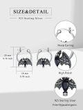 wholesale 925 Sterling Silver 3D Bat Design Hoop Earrings for Women's Fashion s-0-4