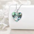 wholesale 925 Sterling Silver Abalone Shell Guitar Music Notes Heart Pendant Necklace-0-2