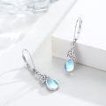 wholesale 925 Sterling Silver Teardrop Moonstone & Turquoise CZ Drop Earrings for Women-0-2