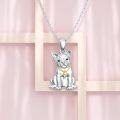 wholesale 925 Sterling Silver French Bulldog Pendant Necklace with Gold Collar Charm for Pet Owners-0-4
