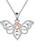 wholesale 925 Sterling Silver Butterfly Heart Pendant Necklace 925  for Women Girls-0-0