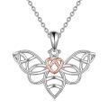 wholesale 925 Sterling Silver Butterfly Heart Pendant Necklace 925  for Women Girls-0-0