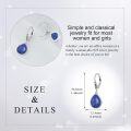 wholesale 925 Sterling Silver Teardrop Black Stone Leverback Drop Dangle Earrings-0-10