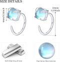 wholesale 925 Sterling Silver Blue Moonstone Cat Ear Cuff Wrap Studs for Women-0-3