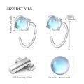 wholesale 925 Sterling Silver Blue Moonstone Cat Ear Cuff Wrap Studs for Women-0-3