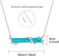 wholesale 925 Sterling Silver Turquoise Infinity Leaf Bar Necklace - Gifts for Women & Teen Girls-0-1