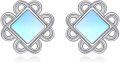 wholesale 925 Sterling Silver Square Blue Stone Celtic Knot Stud Earrings Irish s for Women-0-0