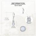 wholesale 925 Sterling Silver Opal Celtic Knot Leverback Drop Dangle Earrings for Women Girls Irish s 4cm Long-0-3