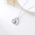 wholesale 925 Sterling Silver Cute Red Panda Raccoon Cow Pendant Necklace with Cubic Zirconia and Engraved Message I Love You Forever for Women-0-2