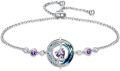wholesale TOUPOP Birthstone Bracelet Moon And Star Bracelet 925 Sterling Silver Blue Crystal Jewelry Birthday Christmas Gifts For Women -0-0