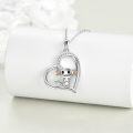 wholesale 925 Sterling Silver Heart-Shaped Axolotl Charm Necklace - Adorable Animal Jewelry for Women and Girls-0-2