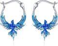 wholesale Sterling Silver Gold Zircon Phoenix Dangle Earrings for Women Gifts-0-0