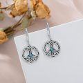 wholesale 925 Sterling Silver Turquoise Peace Sign Drop Earrings-0-2