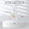 wholesale 925 Sterling Silver Yellow Gold Plated Cubic Zirconia Star Of David Pendant Necklace For Women-0-4