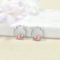 wholesale 925 Sterling Silver Cat Charm Hoop Earrings - Adorable Gift for Her-0-1