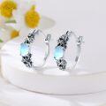 wholesale  Sterling Silver Moonstone Retro Sunflower Rose Feather Cross Butterfly Hoop Earrings for Women Gifts -0-19
