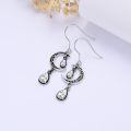 wholesale 925 Sterling Silver Crescent Moon Drop Earrings with Garnet and Red Crystal Accents-0-46
