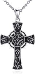 wholesale 925 Sterling Silver Celtic Knot Gothic Cross Pendant Necklace for Women-0-0