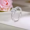 TOUPOP Sterling Silver Moissanite Engagement Ring D VVS1-0-5