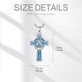 wholesale 925 Sterling Silver Blue Enamel Star of David Celtic Knot Cross Pendant Necklace-0-41