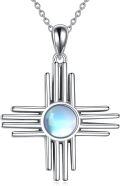 wholesale 925 Sterling Silver Cross Pendant with Blue Moonstone and Carnelian Stone Chain for Women  48cm Length-0-0