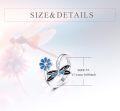 wholesale 925 Sterling Silver Blue Enamel Flower & Butterfly Adjustable Ring - Gifts for Her-0-4