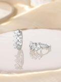 wholesale S925 Sterling Silver Wave Design Cubic Zirconia Huggie Hoop Earrings for Women Gift Ideas-0-3