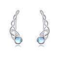 wholesale 925 Sterling Silver Celtic Knot Blue Moonstone Stud Earrings For Women-0-0