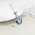 wholesale 925 Sterling Silver Blue Crystal Hummingbird & Flower Urn Keepsake Pendant Necklace for Ashes-0-3