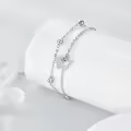 wholesale 925 Sterling Silver Butterfly Opal Charm Anklet with Beads and Lobster Clasp - Adjustable Size Foot Jewelry for Women Girls Gifts-0-1