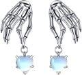 wholesale Sterling Silver Skull Skeleton Hand Drop Earrings Gothic Christmas Jewelry Gifts for Women-0-5