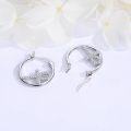 wholesale 925 Sterling Silver Cross Hoop Earrings with Cubic Zirconia - Religious  for Women-0-4