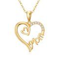 TOUPOP 14K Gold Crystal Mom Necklace For Women Mother Daughter Gifts-0-0