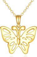 wholesale 14K Gold Double Butterfly Pendant Necklace for Women Gifts for Her/Mom/Christmas/Birthday/Wedding/Vintage Jewelry-0-0