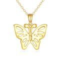 wholesale 14k Yellow Gold Butterfly Pendant With Chain-0-0