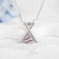 wholesale 925 Sterling Silver Baseball Bat & Ball Sporty Charm Necklace for Women Girls-0-2