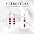 wholesale Sterling Silver 5mm Round Cut Genuine Created Gemstone Leverback 3 Birthstone Dangle Earrings-0-1