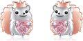 wholesale 925 Sterling Silver Hedgehog Heart Stud Earrings for Women Girls Gifts-0-0