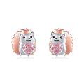 wholesale 925 Sterling Silver Hedgehog Heart Stud Earrings for Women Girls Gifts-0-0