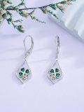 wholesale TOUPOP Clover Earrings 925 Sterling Silver Celtic Irish Dangle Drop Earring Four Leaf Clover Jewelry For Women Mom Patrick Day Christmas Birthday Gifts -0-4