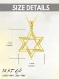TOUPOP 14K Yellow Gold Star Of David Necklace For Women, 16+2 Inch-0-4