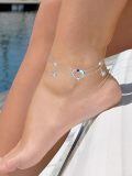 TOUPOP Sterling Silver Moonstone Women's Sea Turtle Adjustable Anklet Bracelet-0-1