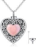 wholesale Sterling Silver Flower Urn Necklace for Ashes Memorial Keepsake Heart Jewelry-0-6