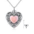 wholesale 925 Sterling Silver Heart Cremation Urn Necklace Oxidized Floral Amethyst Memorial Pendant-0-6
