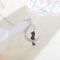 wholesale 925 Sterling Silver Moon & Cat Pendant Necklaces I Love You to the Moon and Back s for Women Girls-0-1