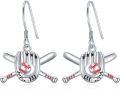 wholesale TOUPOP Baseball Earrings For Women Sterling Silver Baseball Dangle Drop Earrings Baseball Sport Jewelry Christmas Xmas Birthday Gifts For Her Women Mom Grandma -0-0