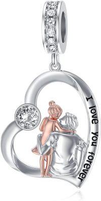 wholesale 925 Sterling Silver Family Love Charm Bracelet for Daughter Mother Lover - Birthday Valentine's Day Gifts-05-05-May